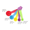 Juego de Cucharas Medidoras con Báscula, Herramientas para Hornear, Cucharas Medidoras Coloridas de Plástico de Grado Alimenticio para Batidos, Juego de 5 Piezas, Tamaño Pequeño