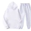 Traje para hombre transfronterizo 2025 de primavera y otoño de color sólido, traje de sudadera con capucha, traje deportivo casual moderno de dos piezas