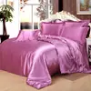 Amazon Conjunto de Color Sólido Imitación Seda, Conjunto de Dormir Suave como la Seda, Conjunto de Cuatro Piezas de Hielo de Seda Lavable, Conjunto de Cuatro Piezas Refrigerante al por Mayor