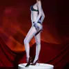 Body Aurora de Qinghe al por mayor Sexy con entrepierna abierta Seda Negra Invisible Ultra-Fino Transparente Brillante Lencería Calcetines Unisex