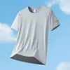 Camiseta de Manga Corta de Seda de Hielo para Hombre, Verano Ligera Transpirable Malla Deportiva Fitness Secado Rápido Running Talla Grande Ropa Superior