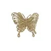Decoración navideña de mariposa con purpurina dorada de doble capa Corona para árbol de Navidad Accesorios DIY Caja de regalo de boda Fiesta Mariposa artificial