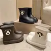 Zapatos de Agua de Dibujos Animados de Cachorro Lindo Estilo Japonés para Mujer, Botas de Lluvia de Media Pantorrilla, Botas de Lluvia Impermeables de Moda para Uso en Exteriores, Suela Suave Antideslizante