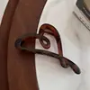 Déjame deslumbrar a Zhao Lusi y Xu Yan con el mismo estilo de Pinza para el Cabello Negra Brillante con Forma de Corazón para Mujer, Accesorio de Peinado de Alta Gama para la Parte Posterior de la Cabeza