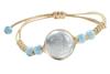 Pulseira de Flores Secas, Renda com Cordão Off-White, Gipsofila, Enfeites de Flor de Campânula Branca, Tecelagem de Cristal Artesanal com Planta Real