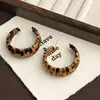 Brincos Geométricos com Estampa de Leopardo Nicho Simples Personalizados Exquisitos Versáteis Elegantes de Alta Qualidade para Mulheres