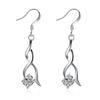 Zhen Rong desea que Amazon Jewelry Fashion 925 Plateado Comercio Exterior Borla Pendientes Retorcidos Pendientes de Circonita Europea y Americana