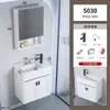 Conjunto de Gabinete de Banheiro de Alumínio Pequeno e Compacto, Lavatório Mini Longo Ultranarrow para Banheiros Pequenos