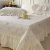 Conjunto de Capa de Cama de Algodão Puro com Três Peças, Lençol de Cama Acolchoado de Peça Única 100% Algodão, Capa de Cama para Tatami, Antiderrapante, Novo Modelo 2026, Adequado para Todas as Estações