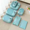 Set de cinco piezas de malla de bolsas de almacenamiento de viaje compresibles, organizador de equipaje, bolsa portátil para empacar ropa para viajes de negocios y viajes