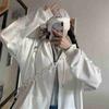 Pronta entrega atacado suéter branco com capuz outono fino 2021 Novo solto moda top versão coreana da tendência de nicho