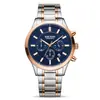 Reloj Megir genuino para hombre, de negocios, de moda, con correa de acero, cronógrafo, resistente al agua, luminoso, de cuarzo, modelo 2150