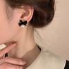 Pendientes de terciopelo con lazo y perlas para mujer, nuevos y modernos, de alta gama, con un diseño especial y versátil.