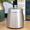 Aço Inoxidável Escovado Aço Lixado Folheado a Ouro Cinzeiro À Prova de Vento Anti-Queda DIY Texto Impresso LOGOTIPO Porta-Cigarro i Casa