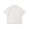 Serie Minimalista Trs 26Ss Tejido Roman Mezclado Silueta Sencilla, Suave y Cómoda Camisa Polo de Manga Corta para Hombres y Mujeres