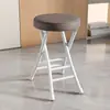 Taburete Plegable con Respaldo, Taburete Redondo, Silla para Balcón de Casa, Escritorio Sencillo, Silla con Cojín Suave, Taburete Pequeño Plegable para Dormitorio, Portátil