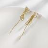 Clips Largos de Borla Coreanos con Efecto Adelgazante, Aretes de Perlas y Accesorios de Moda para Mujer de Alta Gama Estilo Nuevo 2025 al por Mayor