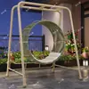 Silla Mecedora de Exterior, Silla Colgante, Cuna Doble para Patio, Hamaca para Terraza de Casa, Jardín, Patio Pequeño, Cesta Colgante, Columpio de Exterior