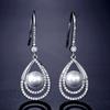 RAKOL estilo coreano nuevos aretes de perlas clásicos retro aretes colgantes huecos vestido de fiesta nupcial aretes de botón