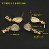 Pendientes colgantes vacíos de perla fritillaria blanca bañados en oro auténtico y cobre, broche de plata 925, accesorios para pendientes de nicho DIY.