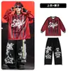 Roupas da Moda Street Dance Infantil Meninos Hip Hop Preto Vermelho Listrado Conjunto de Roupas de Dança Hip Hop Legal Bonito Meninas Roupas de Performance Masculino