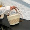 Bolsa Tejida de Paja Estilo Vacacional Popular de Primavera para Mujer, Playa, Gran Capacidad, Combinable, de Hombro Cruzada, Bolsa Pequeña de Moda