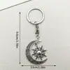 Comercio exterior transfronterizo Europa y Estados Unidos retro hueco luna estrella de cinco puntas sol luna estrella ángel llavero colgante bolso colgante venta al por mayor
