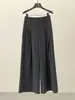 Calça Social Wide-Leg Retro Cinza Escuro Jianhe para Mulheres, Temporada de Primavera, Duas Pregas, Slim Fit, Perna Reta 59195