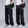 Envío Rápido Pantalones de Hielo de Seda para Hombre de Secado Rápido Verano Ultra Delgados Anti-Arrugas Casuales Largos Tendencia Estilo Pareja