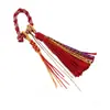 Hebilla de Anillo Estilo Xizang Hecha a Mano con Hilo de Algodón Retorcido a Mano, Borlas de Colores, Llavero de Estilo Étnico, Colgante para Bolso