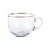 Venta al por mayor del fabricante Phnom Penh Taza de desayuno Ins Vidrio transparente Taza de leche con asa Taza para yogur avena Estilo Ins