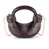 Bolso de Noche Nuevo de Metal 2026, Bolso de Mano Popular Plegado con Cadena, Bolso para Fiesta de Novia y Dama de Honor