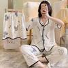 Comércio exterior verão de três peças arco pijamas senhoras versão coreana de micro-negócios soltos on-line vermelho ao vivo feminino roupas domésticas atacado