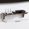 Conjunto de Gabinete de TV de Madeira Maciça Suporte de Parede sem Furos para Decodificador Decoração de Parede para Sala de Estar Quarto Caixa de Armazenamento para Roteador
