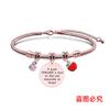 Pulsera Europea y Americana Transfronteriza Acero Inoxidable Pulsera Hueso de Serpiente Día del Maestro Manzana Roja Conmemorativa Regalo Festivo Pulsera Grabable