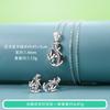 Juego de pendientes con colgante de flor de cisne de plata de ley S925 con hojas de mil colores y circonitas, ideal para comercio exterior, venta rápida.