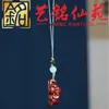 Tallado Creativo en Madera Lindo Elefantito Colgante Estilo Pareja Cadena para Teléfono Yi Ming Xian Yuan Accesorios para Bolsos de Mano Culturales