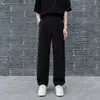 Calça Masculina 2026 Nova Outono Retro Para o Trabalho Toque de Luxo Caimento Simples Solta Perna Reta Calça Casual Preta