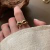 Anillo de Bola Geométrico Estilo Coreano y Japonés para Mujer, Anillo Abierto de Oso Lindo de Moda Vintage, Anillo Elegante para Dedo Índice de Moda
