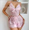 Lencería Sexy de Encaje Europea y Americana Transfronteriza, Sujetador de Tirantes, Shorts de Ropa Interior, Conjunto de Malla, Tentador para Mujer, Venta al por Mayor de Verano