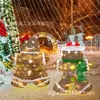 Juego de 2 Luces de Mimbre Decoración de Hombre de Jengibre Preiluminado Pareja de Jengibre 2D Luces LED Familiares Navideñas Luminarias Festivas