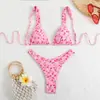 Novo Traje de Banho Feminino Europeu e Americano para Comércio Exterior Biquíni Sexy Hot Girl Conjunto de Duas Peças com Alças e Costas Nuas Amazon Cross-Border