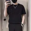 2025 Nueva Camiseta de Verano de Gipsófila de Manga Corta Marca de Moda de Verano para Hombre Casual Atractivo Algodón Puro Manga Media Tops para Hombre