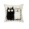 Funda de Almohada Minimalista Gato Blanco y Negro Más Vendida Transfronteriza para Decoración de Sofá del Hogar, Cojín de Coche y Oficina
