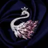 Nuevo Pasador de Solapa Rectangular con Animales de Diamantes Completos, Candado de Paz Rojo Chino, Rosas Elegantes, Accesorios para Ropa