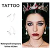 Estampagem a Quente Cruzada Adesivos de Rosto de Halloween Adesivos de Tatuagem Homens Mulheres Estilo Europeu Americano Adesivos de Maquiagem Impermeáveis Duradouros Lua Crescente Estrelas Corações