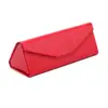 Caixa Dobrável Triangular de PU com Cortiça Couro Flocado de Alta Qualidade Estojo para Óculos Estojo para Óculos de Sol Embalagem de Papel Kraft Atacado