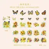 Pacote de Adesivos Dia Lindo Série Borboleta Amor Flor Colagem de Plantas Borboleta Material de Decoração para Diário 50 Folhas