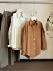 Camisa de algodón lavada vintage estilo coreano con cuello polo de manga larga para mujer, nueva de otoño, corte holgado, versátil, casual, tipo chaqueta, top