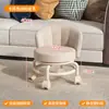 Taburete Pequeño con Ruedas, Respaldo y Giratorio para el Hogar, Taburete Bajo con Respaldo, Silla Pequeña, Taburete para Cambiarse los Zapatos, Taburete para Bebés y Niños Pequeños